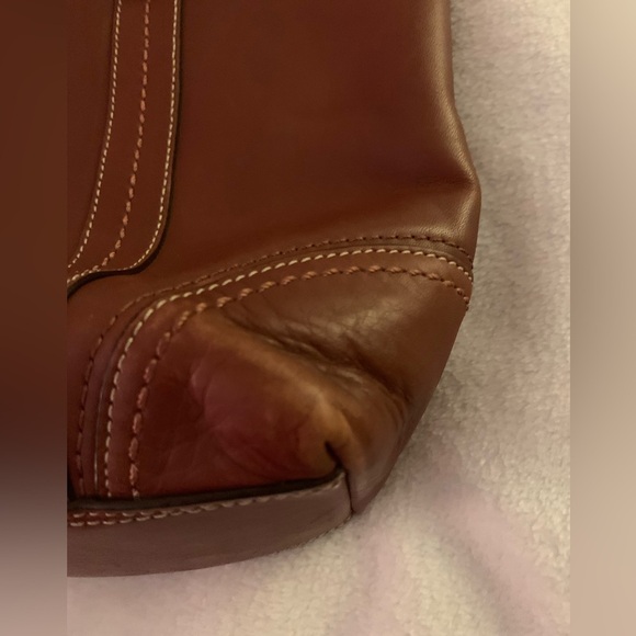 Coach Hampton Vintage Cognac Smooth Leather Tote Shoulder Bag - Picture 11 of 16